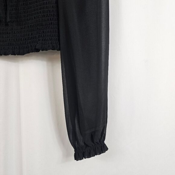 Aritzia Wilfred Smocked Blouse in Black - Size S - Picture 5 of 9
